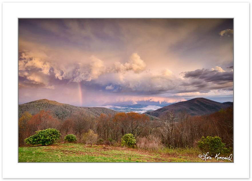 WED115: Rainbow and virga over Cherokee National Forest viewed f