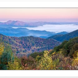 AD0180: Sunrise view from Madison County, NC-Cocke County, TN border looking northwest into Tennessee, Bald Mountains, Autumn